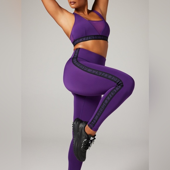 Savage X Fenty Main Player High Waist Legging Purple Galaxy size L - Picture 3 of 9